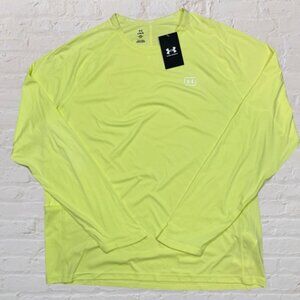 Under Armour T-Shirt Men's XL  Loose Fit Fish Elite Crew Long Sleeve Lime NWT